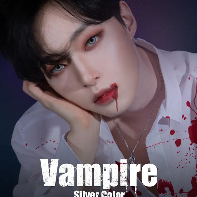Olens Vampire Silver Gray Halloween Colored Contact Lenses (1Month/1Pc)