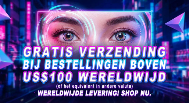 Gratis wereldwijde verzending bij bestellingen boven US$100 – gekleurde contactlenzen, shop nu