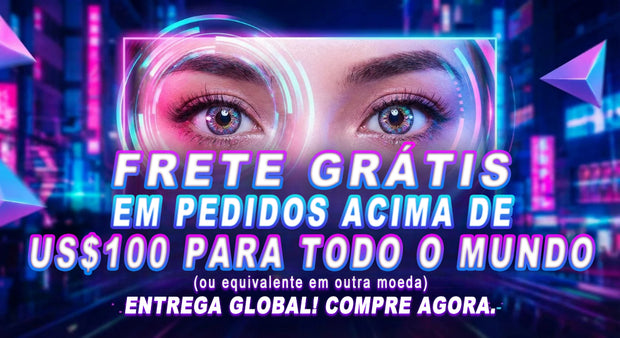 Frete grátis mundial em pedidos acima de US$100 – lentes de contato coloridas, entrega global, compre agora